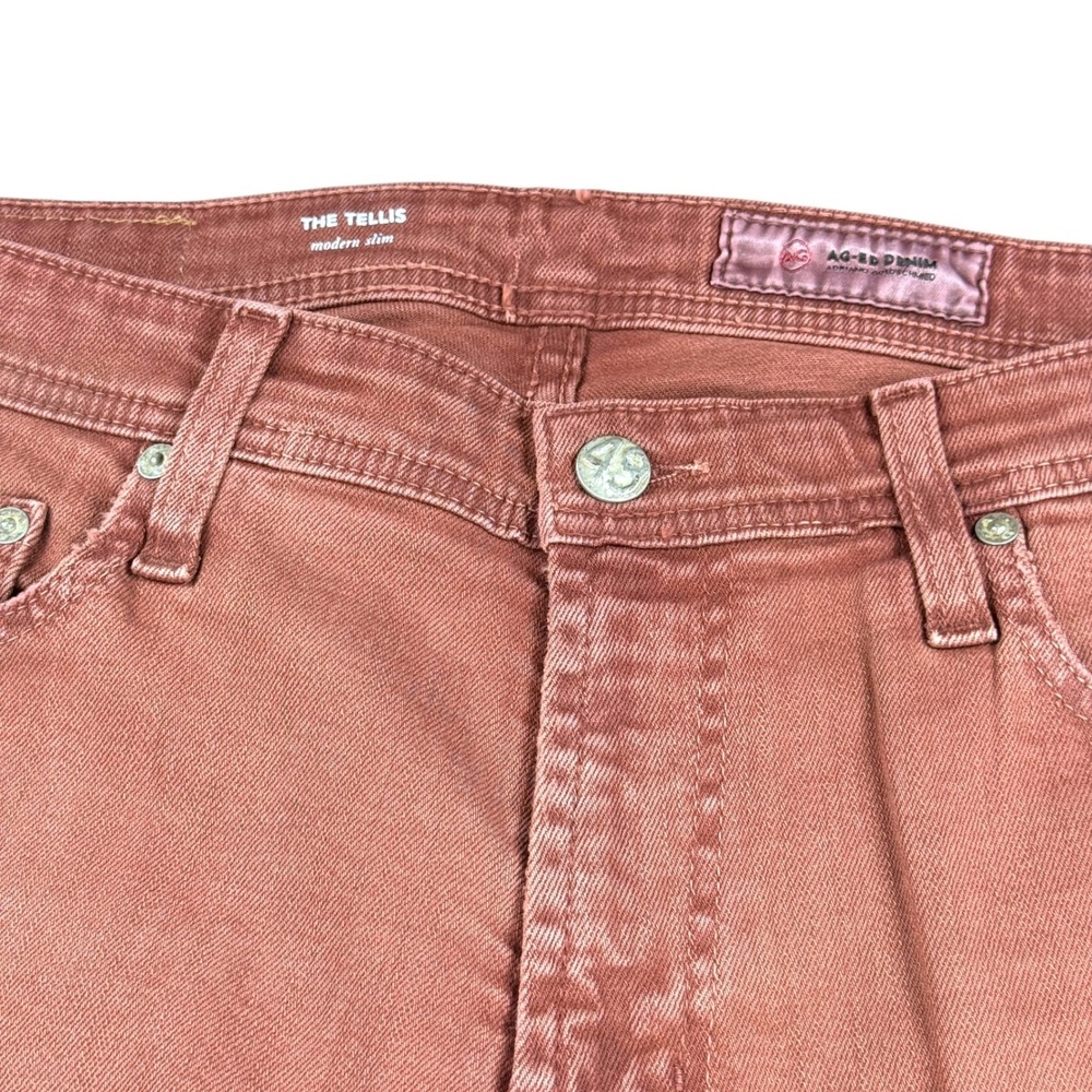 Adriano Goldschmied Jeans The Tellis Modern Slim Fit Jeans Mens Size 32x34 Brick - Picture 8 of 11